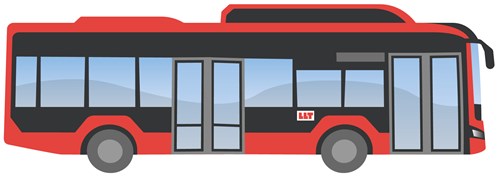 Illustration av 12 meters MAN buss