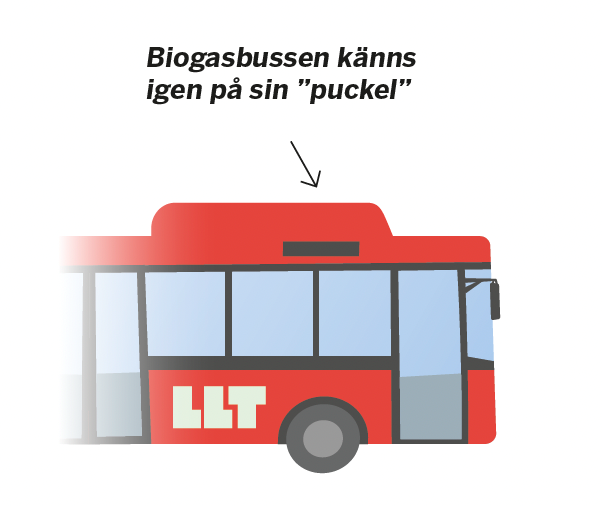 Illustration av biogas med den karaktäristiska gastanken  ("puckeln") på taket.