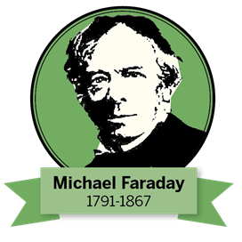 Illustration av Michael Faraday.